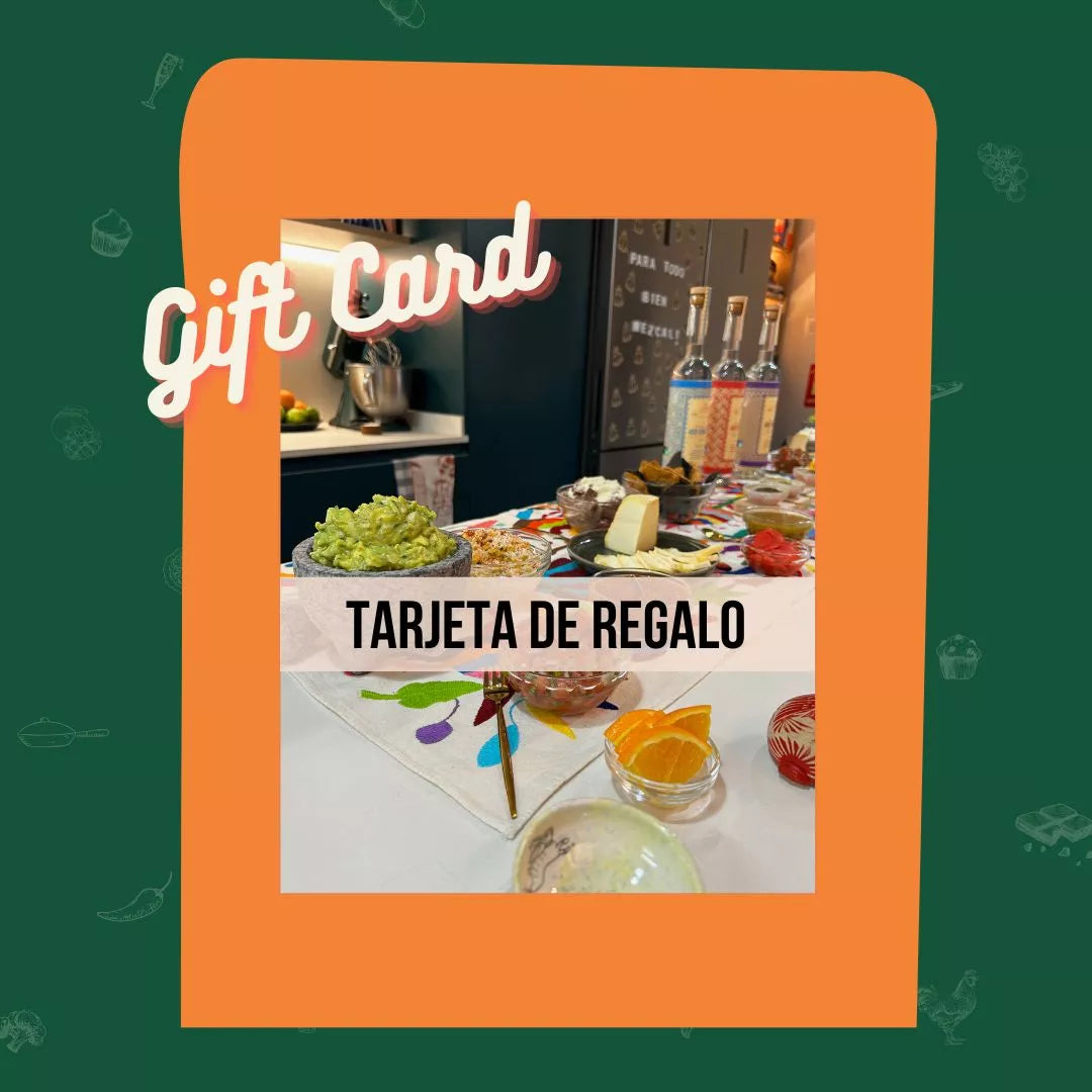 tarjeta de regalo clase de cocina
